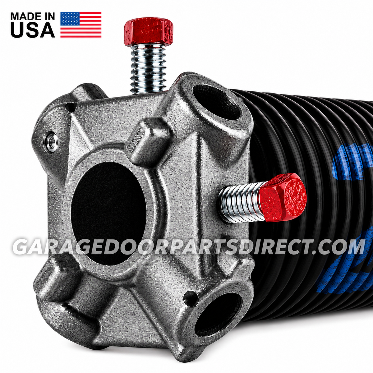 Professional left-wind garage door torsion spring with .2625 wire size (Blue), 2.00" inside diameter, and 44.00" length. Oil-tempered and coated for corrosion resistance. Built for dependable lifting performance and long service life.